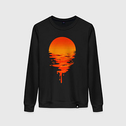 Свитшот хлопковый женский Sunset, цвет: черный