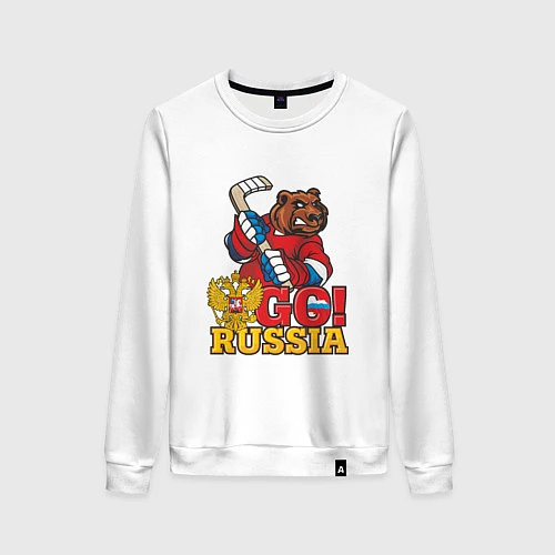 Женский свитшот Hockey: Go Russia / Белый – фото 1