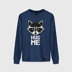 Свитшот хлопковый женский Raccoon: Hug me, цвет: тёмно-синий