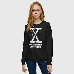 Свитшот хлопковый женский X-Files: Truth is out there, цвет: черный — фото 2