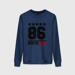 Свитшот хлопковый женский 86 north side, цвет: тёмно-синий