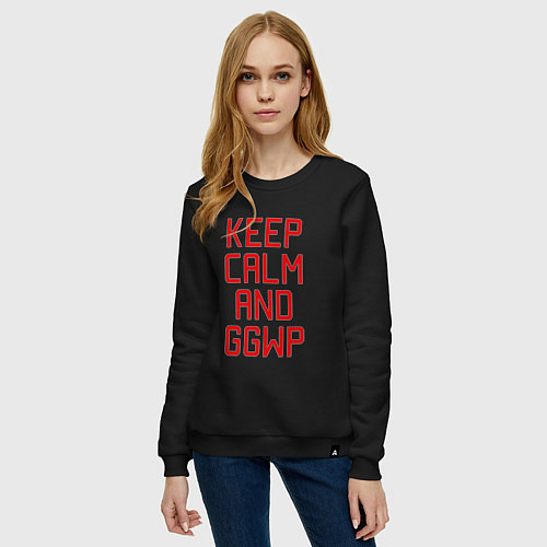 Женский свитшот Keep Calm & GGWP / Черный – фото 3