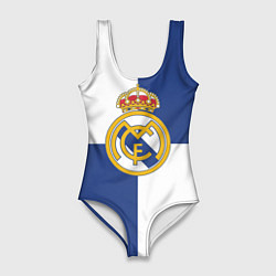 Купальник-боди 3D женский Real Madrid: Blue style, цвет: 3D-принт