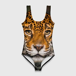 Купальник-боди 3D женский Взгляд ягуара, цвет: 3D-принт