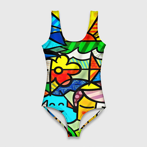 Женский купальник-боди Картинка-мозаика / 3D-принт – фото 1