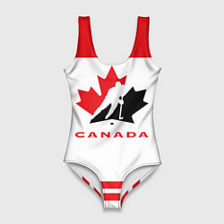 Купальник-боди 3D женский Canada Team, цвет: 3D-принт