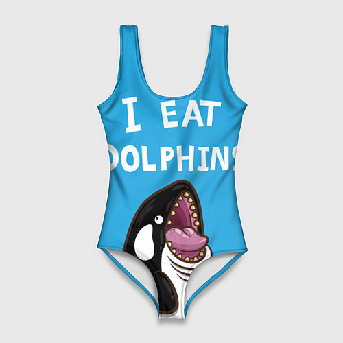 Женский купальник-боди I eat dolphins / 3D-принт – фото 1