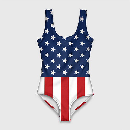 Женский купальник-боди Флаг США / 3D-принт – фото 1