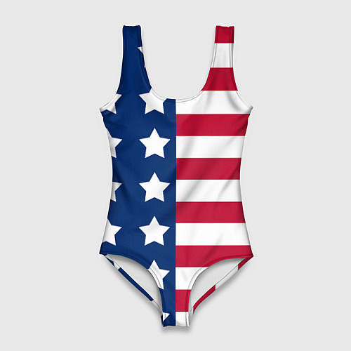 Женский купальник-боди USA Flag / 3D-принт – фото 1