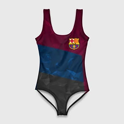 Женский купальник-боди FC Barcelona: Dark polygons
