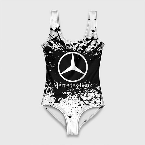 Женский купальник-боди Mercedes-Benz: Black Spray / 3D-принт – фото 1