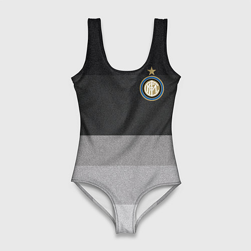 Женский купальник-боди ФК Интер: Серый стиль / 3D-принт – фото 1