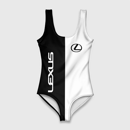 Женский купальник-боди Lexus: Black & White / 3D-принт – фото 1