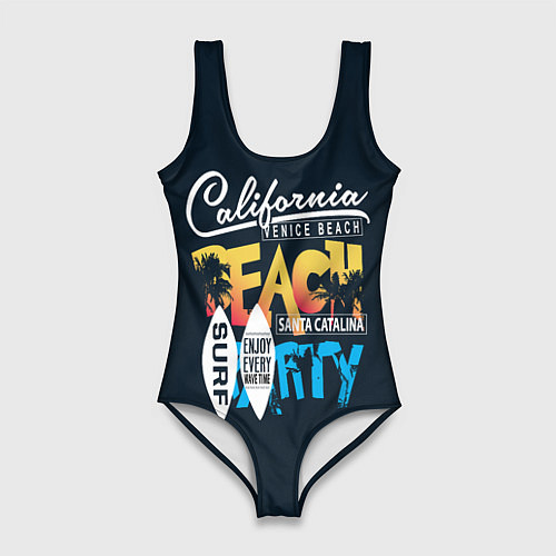Женский купальник-боди California Beach / 3D-принт – фото 1