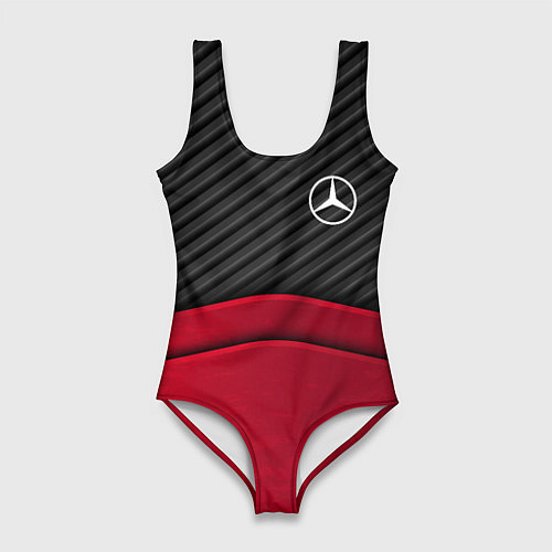 Женский купальник-боди Mercedes Benz: Red Carbon / 3D-принт – фото 1