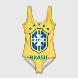Купальник-боди 3D женский Brazil Team, цвет: 3D-принт
