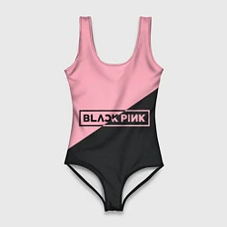 Купальник-боди 3D женский Black Pink, цвет: 3D-принт