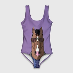 Купальник-боди 3D женский Конь БоДжек, цвет: 3D-принт