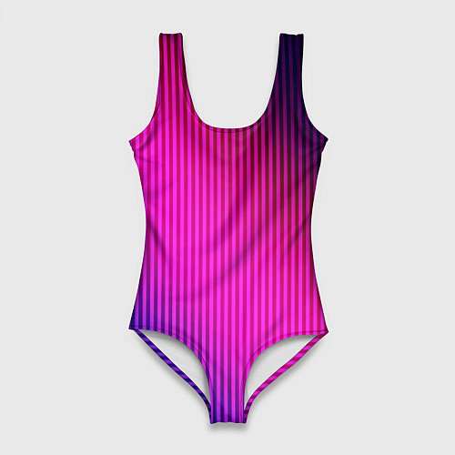 Женский купальник-боди Фиолетово-малиновый градиент / 3D-принт – фото 1