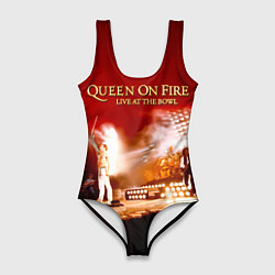 Купальник-боди 3D женский Queen on Fire - Live at the Bowl, цвет: 3D-принт