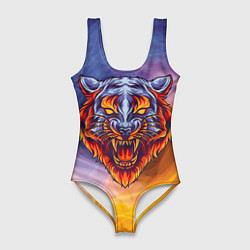 Женский купальник-боди Тигр в водно-огненной стихии