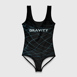 Женский купальник-боди Gravity blue line theme