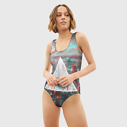 Купальник-боди 3D женский Абстракция Свет Пелена, цвет: 3D-принт — фото 2