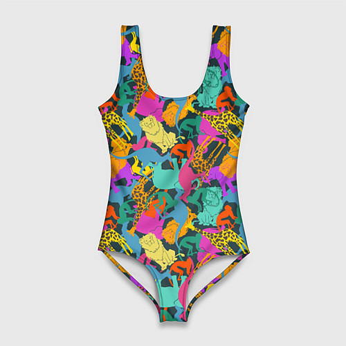 Женский купальник-боди Красочные Животные / 3D-принт – фото 1