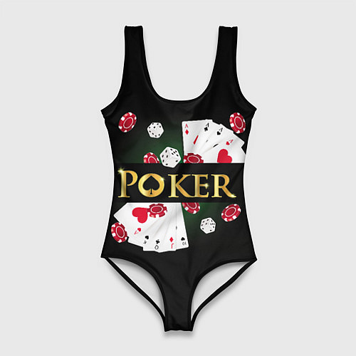 Женский купальник-боди Покер POKER / 3D-принт – фото 1