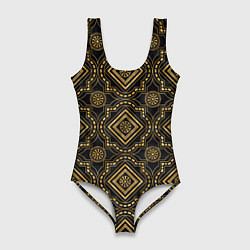 Купальник-боди 3D женский Versace classic pattern, цвет: 3D-принт