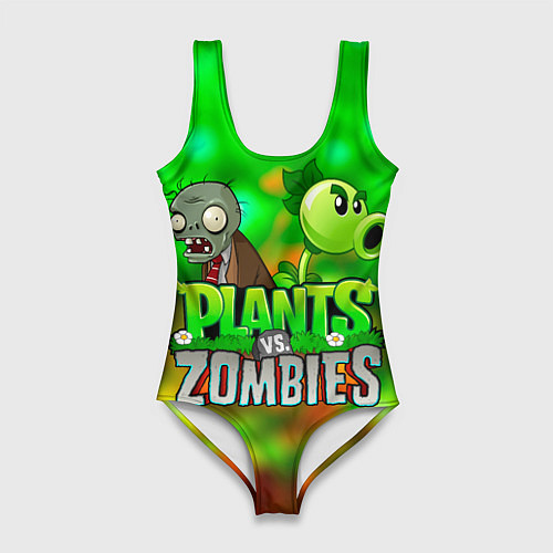 Женский купальник-боди Plants vs Zombies горохострел и зомби / 3D-принт – фото 1
