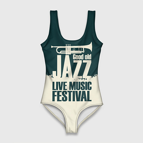Женский купальник-боди Джаз Живая Музыка / 3D-принт – фото 1