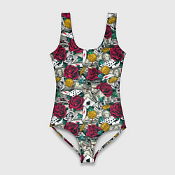 Купальник-боди 3D женский Счастливчик Lucky, цвет: 3D-принт