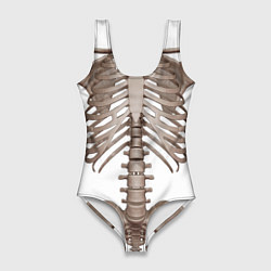 Купальник-боди 3D женский Анатомия Скелет, цвет: 3D-принт