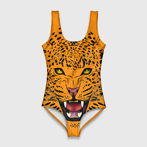 Женский купальник-боди Leopard Леопард / 3D-принт – фото 1