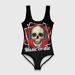 Женский купальник-боди Музыка или Cмерть