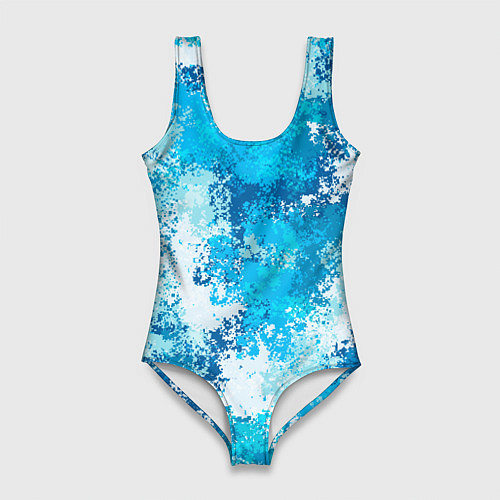 Женский купальник-боди Спортивный камуфляж Пикси - Лагуна / 3D-принт – фото 1