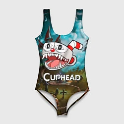 Купальник-боди 3D женский Cuphead Zombie, цвет: 3D-принт