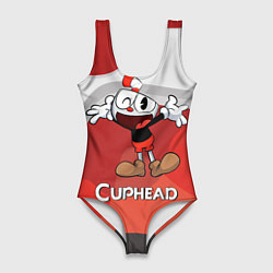 Женский купальник-боди Cuphead веселая красная чашечка