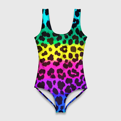 Женский купальник-боди Leopard Pattern Neon / 3D-принт – фото 1