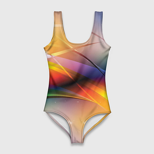 Женский купальник-боди Абстрактные линии разных цветов / 3D-принт – фото 1