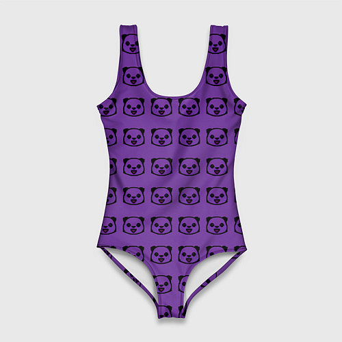 Женский купальник-боди Purple Panda / 3D-принт – фото 1