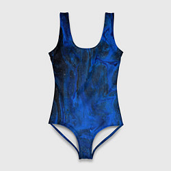 Женский купальник-боди Синий абстрактный дым