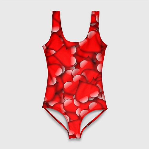 Женский купальник-боди LOVING HEARTS / 3D-принт – фото 1