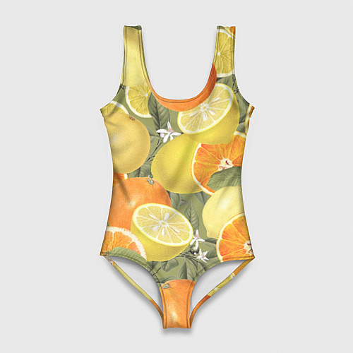 Женский купальник-боди Апельсины и Лимоны / 3D-принт – фото 1