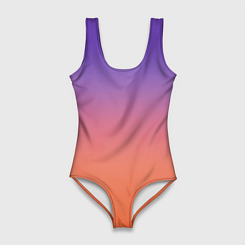 Женский купальник-боди Трендовый красно-фиолетовый градиент / 3D-принт – фото 1