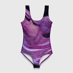 Купальник-боди 3D женский Фиолетовая текстура, цвет: 3D-принт