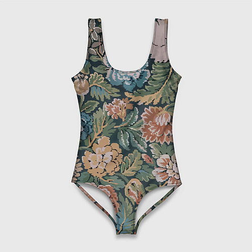 Женский купальник-боди Floral pattern Цветочный паттерн / 3D-принт – фото 1