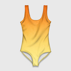 Купальник-боди 3D женский Оранжевый, желтый градиент, цвет: 3D-принт