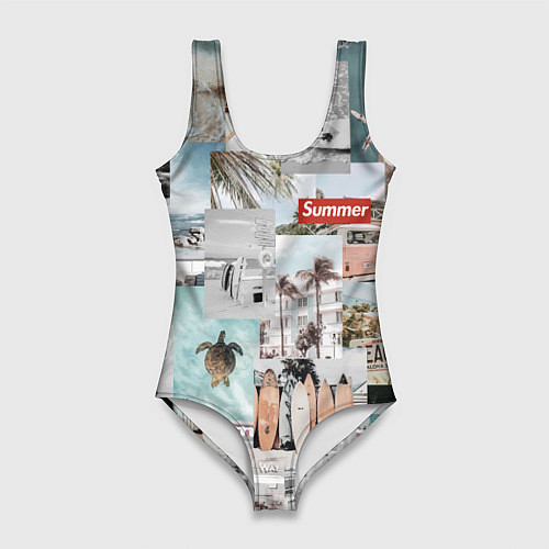 Женский купальник-боди Aloha surfing / 3D-принт – фото 1